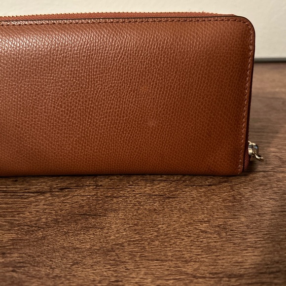 Coach Saddle Brown Leather Accordian Zip Wallet - Picture 4 of 7